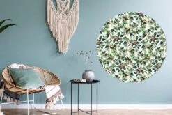 WallCircle - Stickers Muraux - Cercle Papier Peint - Noël - Noël - Aquarelle - Motif - 140x140 Cm - Cercle Mural - Auto Adhésif - Autocollant Papier Peint Rond -Jingle Bells Boutique 1200x800 651