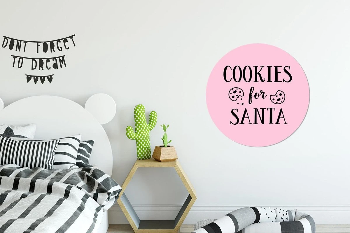 Quote Cookies For Santa Décoration Murale Noël Pastel Rose Sticker Mural Cercle Mural - 80x80 Cm - Peinture Ronde - Cercle De Papier Peint - Cercle Mural - Cercle Vivant - Autocollant Et Découpe Ronde 7 Quote Cookies For Santa Décoration Murale Noël Pastel Rose Sticker Mural Cercle Mural - 80x80 Cm - Peinture Ronde - Cercle De Papier Peint - Cercle Mural - Cercle Vivant - Autocollant Et Découpe Ronde – Image 5