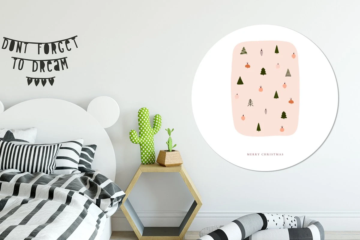 WallCircle - Stickers Muraux - Cercle Papier Peint - Sapins De Noël - Boules De Noël - Citation - 140x140 Cm - Cercle Mural - Auto Adhésif - Autocollant Papier Peint Rond 6 WallCircle - Stickers Muraux - Cercle Papier Peint - Sapins De Noël - Boules De Noël - Citation - 140x140 Cm - Cercle Mural - Auto Adhésif - Autocollant Papier Peint Rond – Image 4