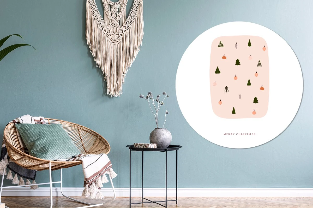 WallCircle - Stickers Muraux - Cercle Papier Peint - Sapins De Noël - Boules De Noël - Citation - 140x140 Cm - Cercle Mural - Auto Adhésif - Autocollant Papier Peint Rond 7 WallCircle - Stickers Muraux - Cercle Papier Peint - Sapins De Noël - Boules De Noël - Citation - 140x140 Cm - Cercle Mural - Auto Adhésif - Autocollant Papier Peint Rond – Image 5
