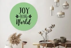 Citation De Noël Joy Au Monde Sur Fond Vert Sticker Mural Cercle Mural - ⌀ 140 Cm - Peinture Ronde - Cercle Papier Peint - Cercle Mural - Cercle Vivant - Autocollant & Coupe Ronde -Jingle Bells Boutique 1200x800 694