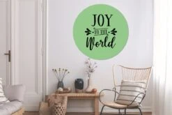 Citation De Noël Joy Au Monde Sur Fond Vert Sticker Mural Cercle Mural - ⌀ 140 Cm - Peinture Ronde - Cercle Papier Peint - Cercle Mural - Cercle Vivant - Autocollant & Coupe Ronde -Jingle Bells Boutique 1200x800 697
