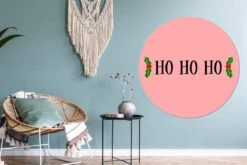 Citation De Noël Ho Ho Ho Avec Un Fond Rose Sticker Mural Cercle Mural - ⌀ 140 Cm - Peinture Ronde - Cercle Papier Peint - Cercle Mural - Cercle Vivant - Autocollant & Découpe Ronde -Jingle Bells Boutique 1200x800 71