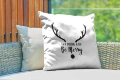 Coussins D'extérieur - Jardin - Citation Mangez, Buvez Et Soyez Joyeux Noël Décoration Murale Noir Sur Blanc - 60x60 Cm -Jingle Bells Boutique 1200x800 728