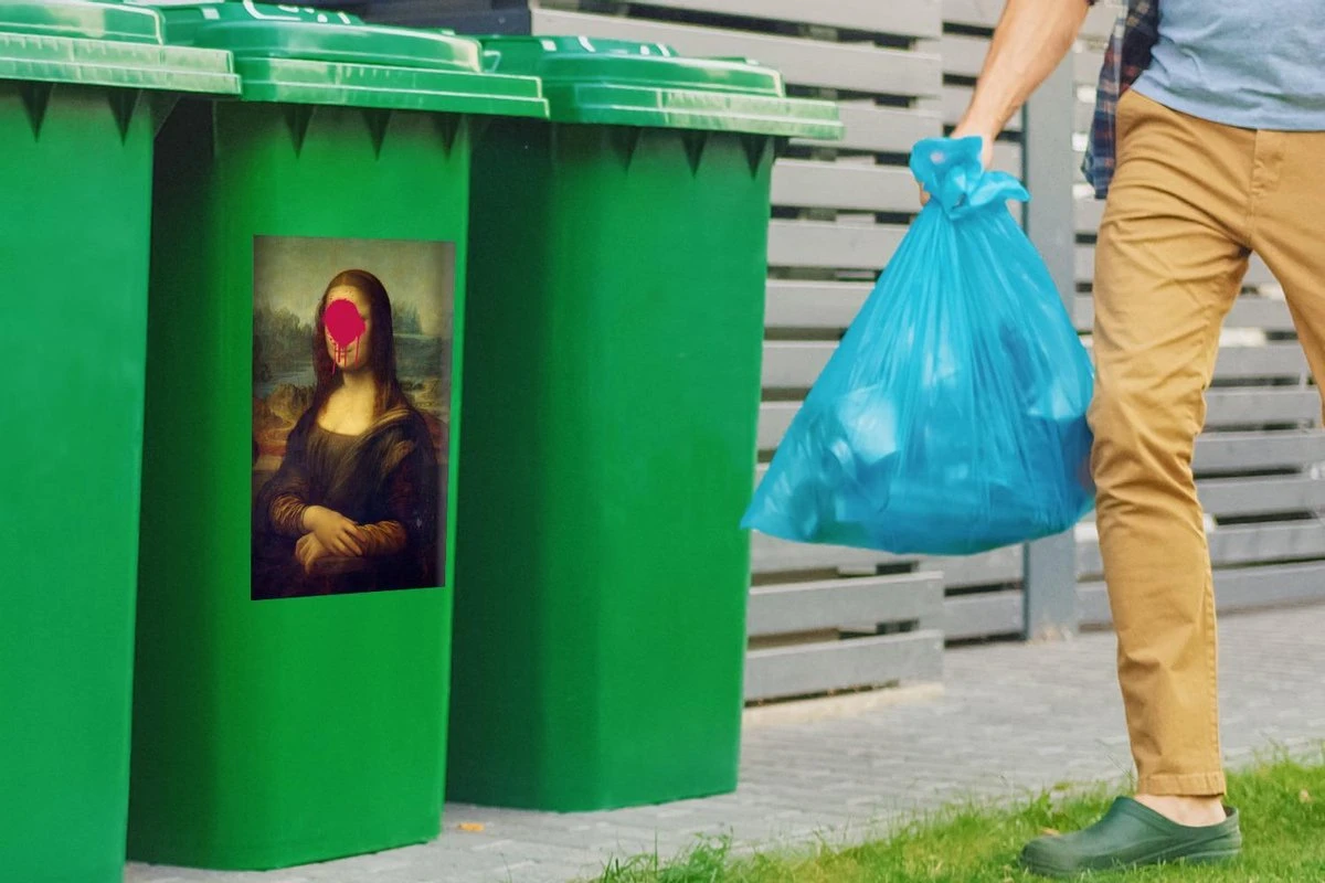 Autocollant De Conteneur Vieux MaîtresIllustrations De Noël - Mona Lisa Par Le Vieux Maître Leonardo De Vinci Avec Une Goutte De Peinture Rose 7 Autocollant De Conteneur Vieux MaîtresIllustrations De Noël - Mona Lisa Par Le Vieux Maître Leonardo De Vinci Avec Une Goutte De Peinture Rose – Image 5