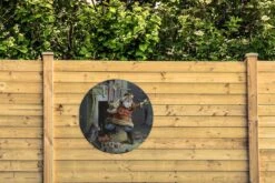 Garden Circle Retro Santa - Noël - 90x90 Cm - Affiche Ronde De Jardin - Extérieur -Jingle Bells Boutique 1200x800 758