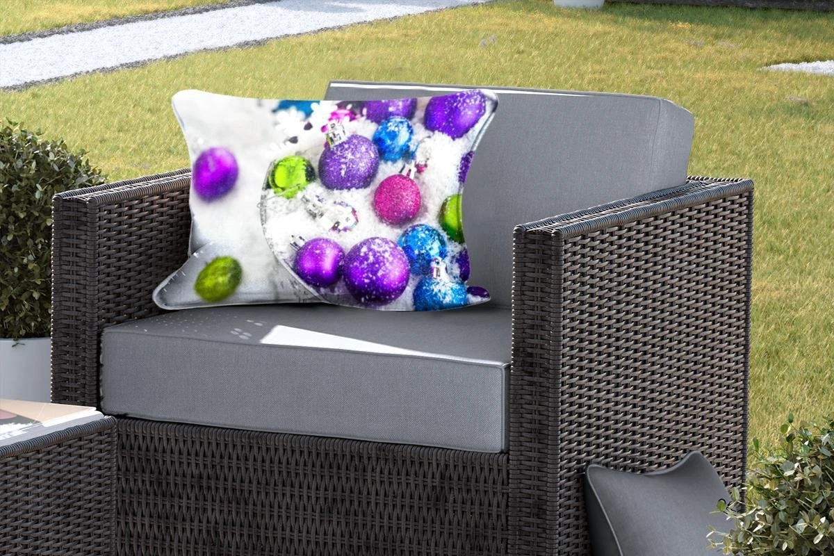 Coussins D'extérieur - Jardin - Boules De Noël Dans Un Seau Enneigé - 60x40 Cm 7 Coussins D'extérieur - Jardin - Boules De Noël Dans Un Seau Enneigé - 60x40 Cm – Image 5