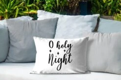 Coussins D'extérieur - Jardin - Citation De Noël Ô Sainte Nuit Sur Fond Blanc - 50x30 Cm -Jingle Bells Boutique 1200x800 814