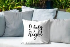 Coussins D'extérieur - Jardin - Citation De Noël O Sainte Nuit Avec Fond Blanc - 40x40 Cm -Jingle Bells Boutique 1200x800 883