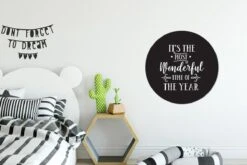 Citation De Noël C'est La Période La Plus Merveilleuse De L'année Sur Fond Noir Sticker Papier Peint Cercle Mural - 50x50 Cm - Peinture Ronde - Cercle Papier Peint - Cercle Mural - Cercle Vivant - Autocollant Et Coupe Ronde -Jingle Bells Boutique 1200x800 90