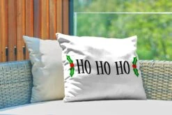 Coussins D'extérieur - Jardin - Citation De Noël Ho Ho Ho Avec Un Fond Blanc - 60x40 Cm -Jingle Bells Boutique 1200x800 967