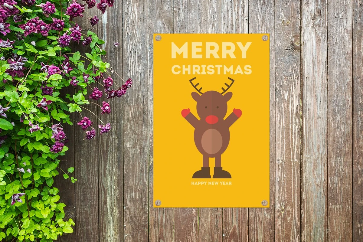Illustration De Noël D'un Renne Avec La Citation Joyeux Noël Happy Année 40x60 Cm 4 Illustration De Noël D'un Renne Avec La Citation Joyeux Noël Happy Année 40x60 Cm – Image 2