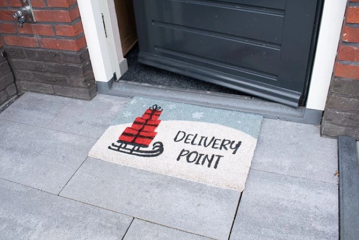 Paillasson - Paillasson - Tapis De Noël - Noël Avec Traîneau Point De Livraison - 60cm X 40cm X 1.5cm (LxlxH) - Rouge, Blanc Et Noir 6 Paillasson - Paillasson - Tapis De Noël - Noël Avec Traîneau Point De Livraison - 60cm X 40cm X 1.5cm (LxlxH) - Rouge, Blanc Et Noir – Image 4