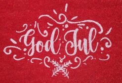 House Of Seasons Paillasson Noël, God Jul Rouge 60x40x1,6cm