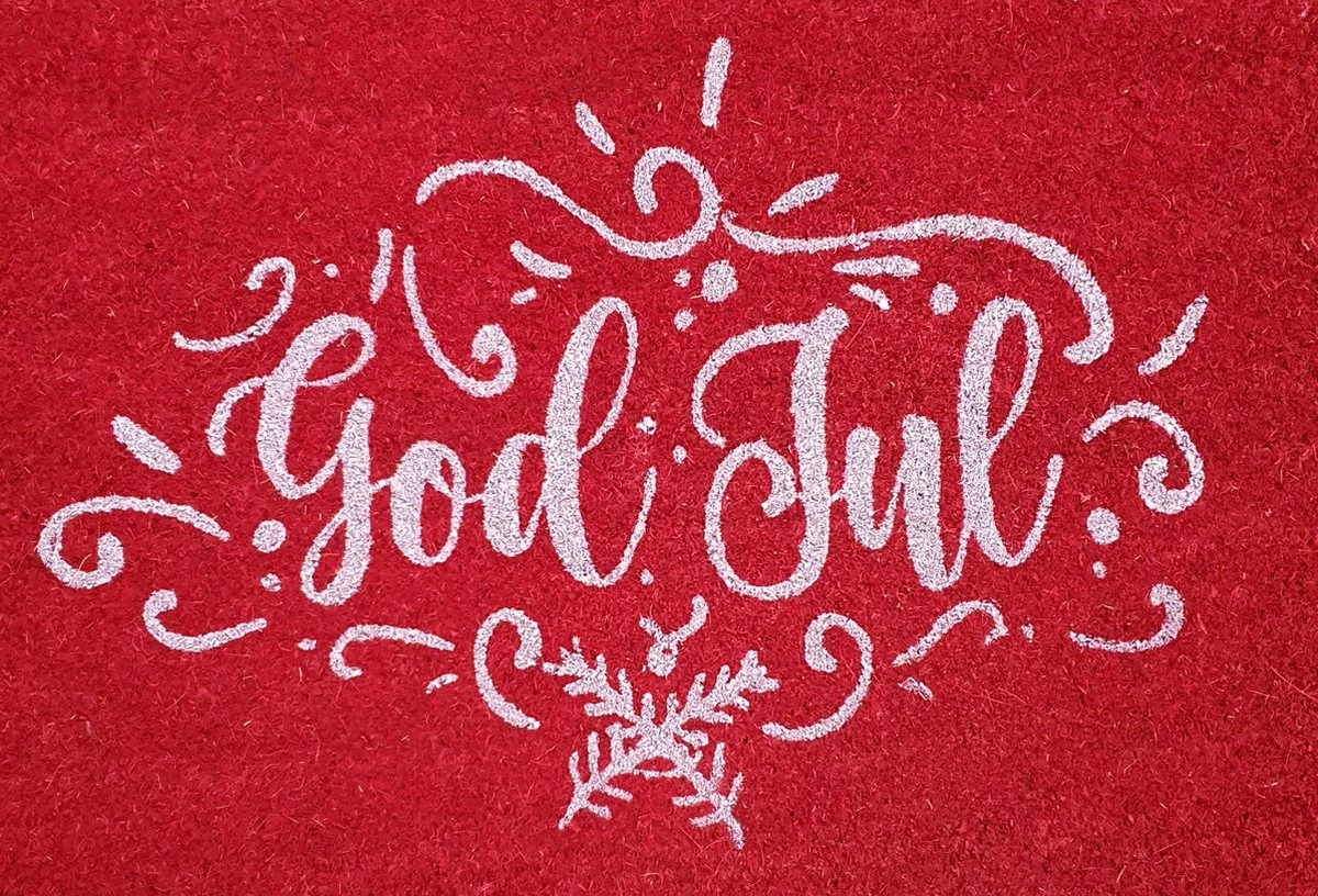 House Of Seasons Paillasson Noël, God Jul Rouge 60x40x1,6cm 3 House Of Seasons Paillasson Noël, God Jul Rouge 60x40x1,6cm