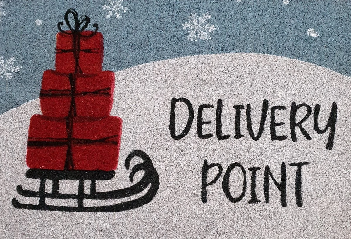 Paillasson De Noël House Of Seasons , Point De Livraison L.bleu 40x60cm 3 Paillasson De Noël House Of Seasons , Point De Livraison L.bleu 40x60cm