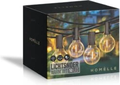 Homèlle Cordon Lumineux 50 LED - 15 Mètres - Blanc Chaud - Eclairage De Jardin - Eclairage De Éclairage De Noël - Eclairage Éclairage Extérieur - Guirlande Lumineuse - Guirlande Lumineuse - Transparent -Jingle Bells Boutique 1200x856