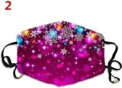 Flocon De Neige | Noël | Masque De Noël Masque Facial Réutilisable Masque Facial Lavable Et Réglable - Unisexe (multicolore Rouge)