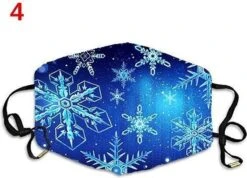 Flocon De Neige | Noël | Masque De Noël Masque Facial Réutilisable Masque Facial Lavable Et Réglable - Unisexe (bleu)