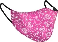 Paisley Fleurs Noël Pattern Masque Facial Masque Réutilisable Masque Facial Lavable Et Ajustable - Unisexe (Rose)