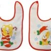 Lot De 2 Bavoirs De Noël En Tissu éponge Doux Au Toucher Avec Velcro Et Support En PVC - Chien Avec Bonnet De Noel 31 X 22 Cm P5166-X