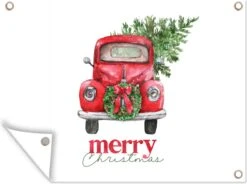 Décoration De Jardin Noël - Sapin De Noël - Voiture - 40x30 Cm