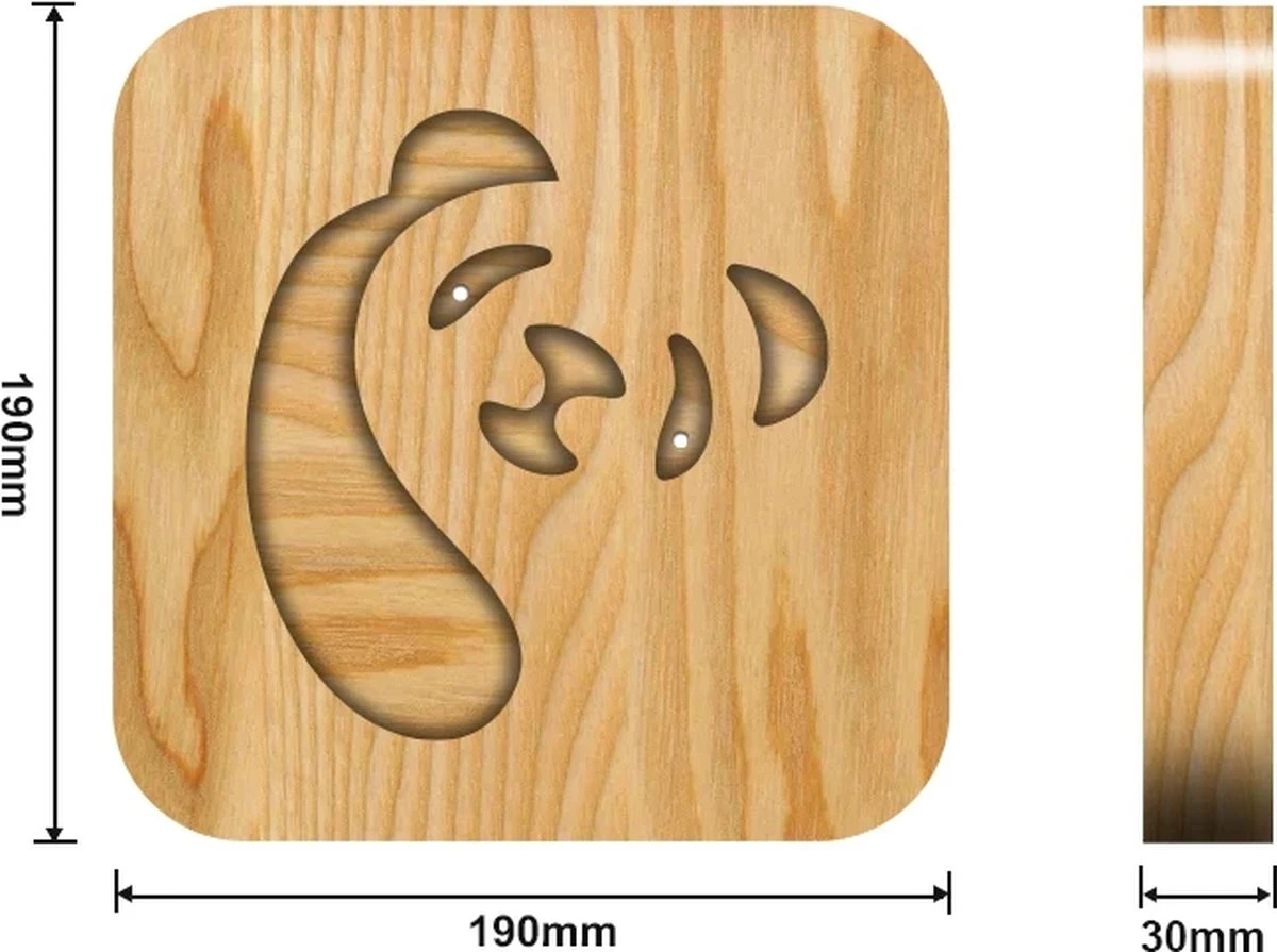 Lampe - Veilleuse Bois Led Panda - Fille - Garçon - Chambre Enfant - Chambre Bébé - Chambre - Bambin - Bambin - Cadeau - Noël - Sinterklaas 6 Lampe - Veilleuse Bois Led Panda - Fille - Garçon - Chambre Enfant - Chambre Bébé - Chambre - Bambin - Bambin - Cadeau - Noël - Sinterklaas – Image 4