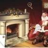 Une Illustration Du Père Noël à Sa Cheminée Affiche De Jardin 80x60 Cm - Toile De Jardin / Toile D'extérieur / Peintures D'extérieur (décoration De Jardin) -Jingle Bells Boutique 1200x896 3