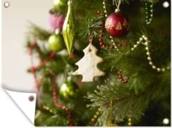 Un Gros Plan D'un Poster De Jardin Décoré De Sapin De Noël 40x30 Cm - Petit - Toile De Jardin / Toile D'extérieur / Peintures D'extérieur (décoration De Jardin)