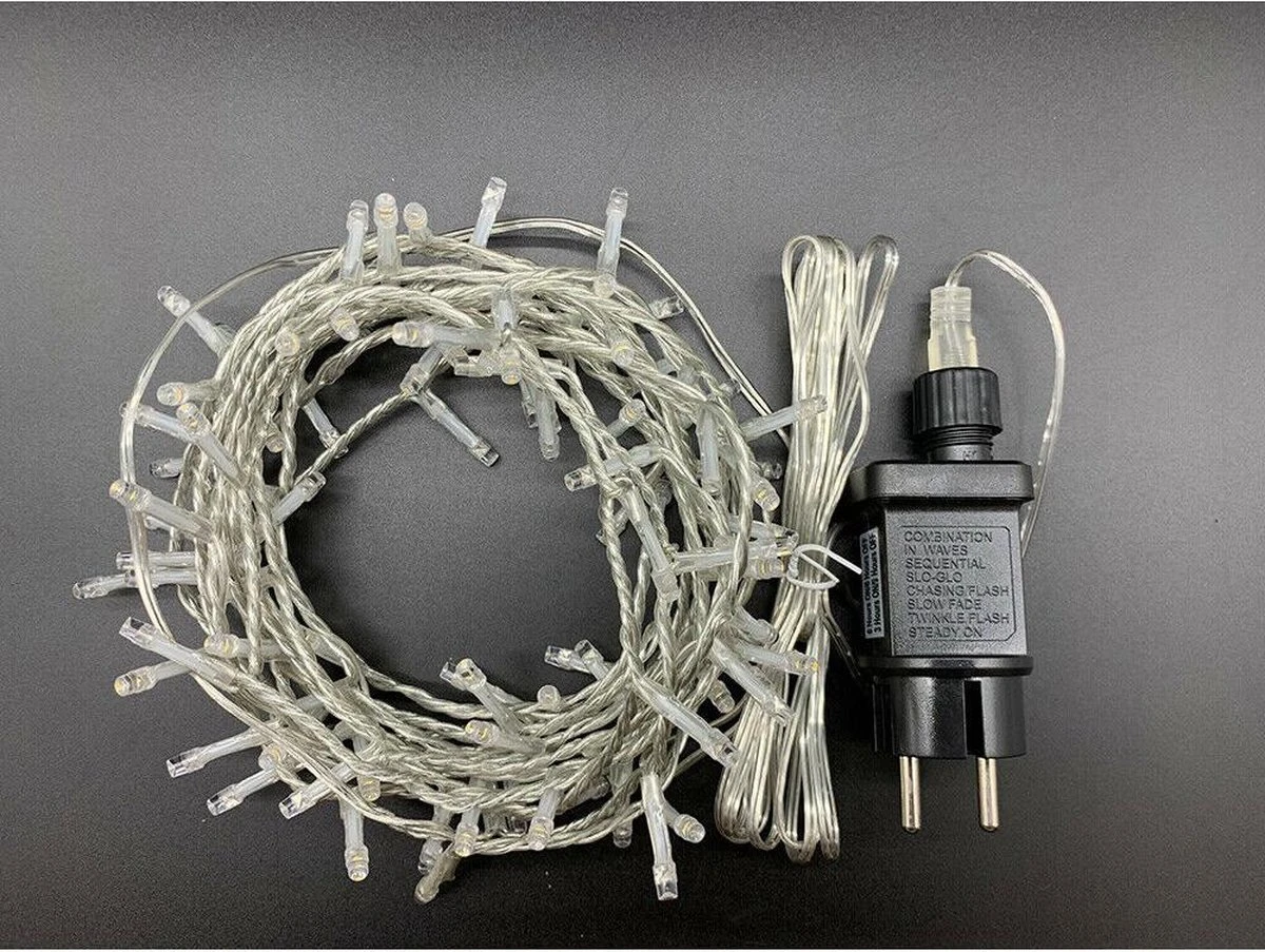 Lumières De Noël à LED- Cordon Lumineux - Woongarland - 100er Lumières -5 M - Prise UE -8 Debout - à L'extérieur - IP44-Ambre 4 Lumières De Noël à LED- Cordon Lumineux - Woongarland - 100er Lumières -5 M - Prise UE -8 Debout - à L'extérieur - IP44-Ambre – Image 2