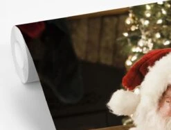 Papier Peint Photo Peint Photo Vinyle - Le Père Noël Vérifie Son Cadre Largeur 220 Cm X Hauteur 220 Cm - Tirage Photo Sur Papier Peint (disponible En 7 Tailles) -Jingle Bells Boutique 1200x908 2