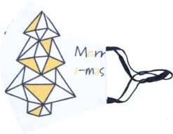 Masque Facial Lavable - Ajustable - 100% Katoen - Wit - Zwart/ Jaune - Sapin De Noël -Jingle Bells Boutique 1200x926 1