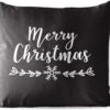 Coussins D'extérieur - Jardin - Citation De Noël Joyeux Noël Sur Fond Noir - 50x50 Cm