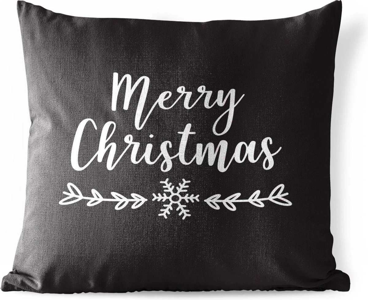Coussins D'extérieur - Jardin - Citation De Noël Joyeux Noël Sur Fond Noir - 50x50 Cm 3 Coussins D'extérieur - Jardin - Citation De Noël Joyeux Noël Sur Fond Noir - 50x50 Cm