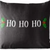 Coussins D'extérieur - Jardin - Citation De Noël Ho Ho Ho Sur Fond Noir - 50x50 Cm