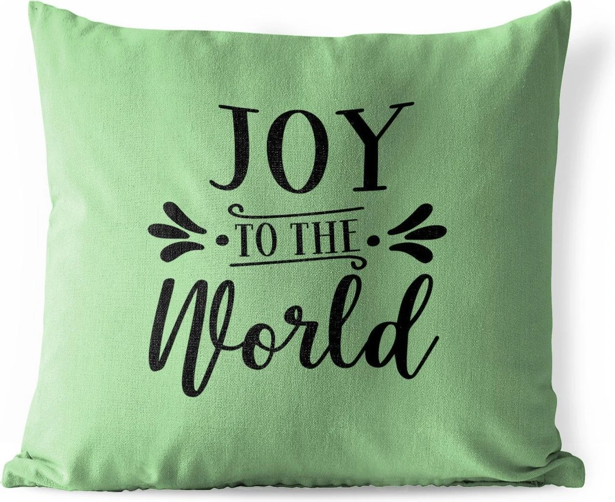 Coussins D'extérieur - Jardin - Citation De Noël Joy Au Monde Sur Fond Vert - 45x45 Cm 3 Coussins D'extérieur - Jardin - Citation De Noël Joy Au Monde Sur Fond Vert - 45x45 Cm