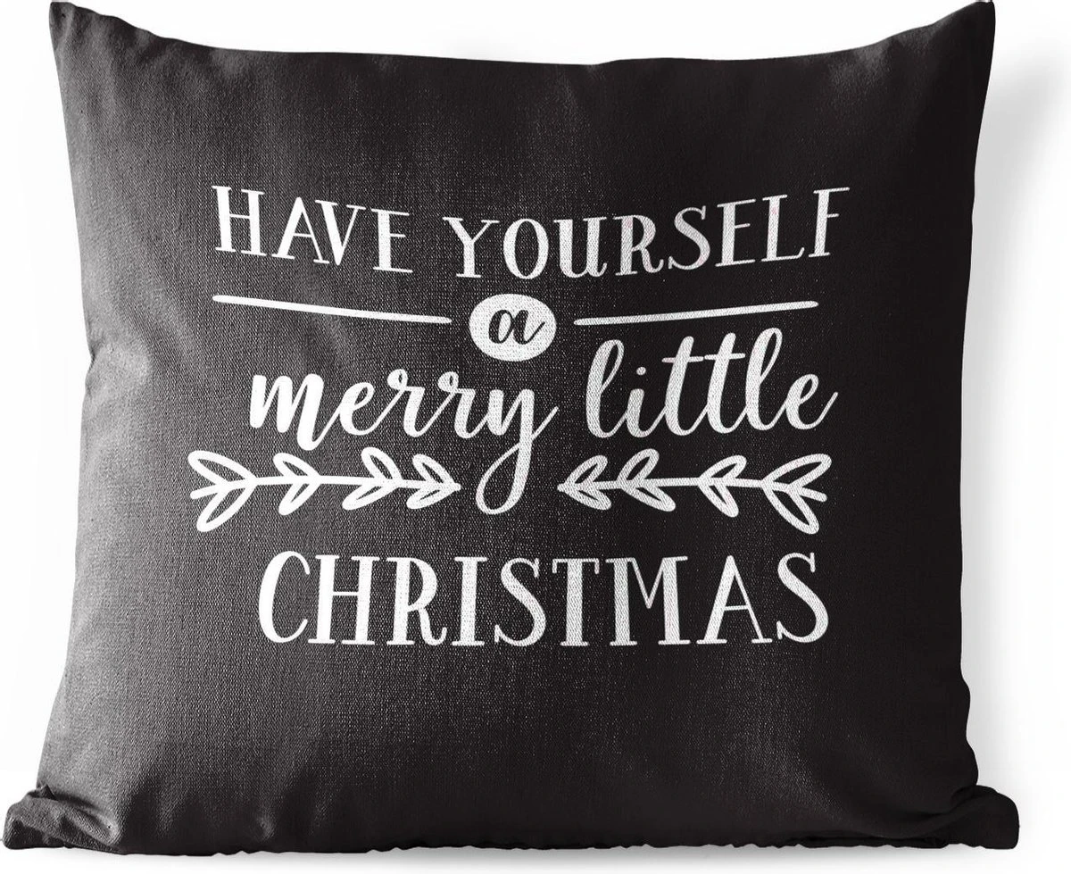 Coussins D'extérieur - Jardin - Citation De Noël Passez Un Joyeux Petit Noël Sur Fond Noir - 50x50 Cm 3 Coussins D'extérieur - Jardin - Citation De Noël Passez Un Joyeux Petit Noël Sur Fond Noir - 50x50 Cm