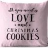 Coussins D'extérieur - Jardin - Citation All You Need Is Love And Christmas Cookies Décoration De Noël Rose Pastel - 50x50 Cm -Jingle Bells Boutique 1200x979 68