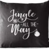 Coussins D'extérieur - Jardin - Citation De Noël Jingle All Way Sur Fond Noir - 60x60 Cm