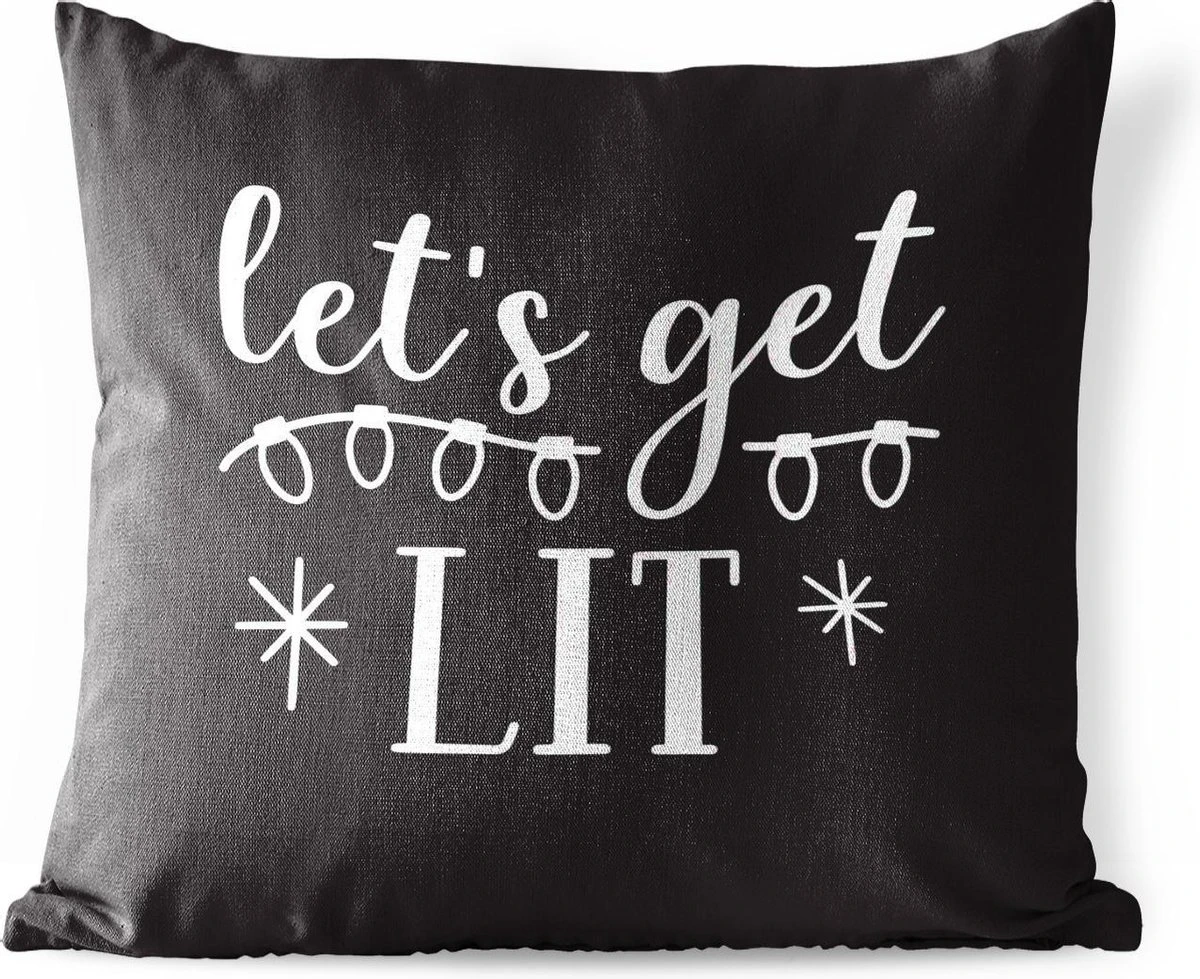 Coussins D'extérieur - Jardin - Citation De Noël Allumons - Nous Sur Fond Noir - 60x60 Cm 3 Coussins D'extérieur - Jardin - Citation De Noël Allumons - Nous Sur Fond Noir - 60x60 Cm