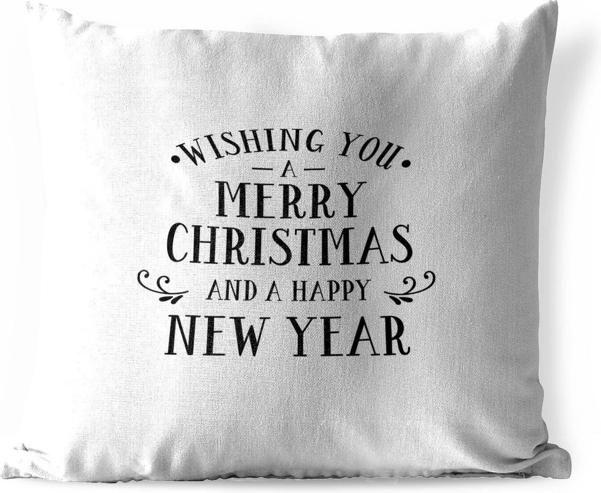 Coussins D'extérieur - Jardin - Citation De Noël Je Vous Souhaite Un Joyeux Noël Avec Un Fond Blanc - 45x45 Cm 3 Coussins D'extérieur - Jardin - Citation De Noël Je Vous Souhaite Un Joyeux Noël Avec Un Fond Blanc - 45x45 Cm