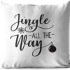 Coussins D'extérieur - Jardin - Citation De Noël Jingle Tout Le Chemin Sur Fond Blanc - 40x40 Cm