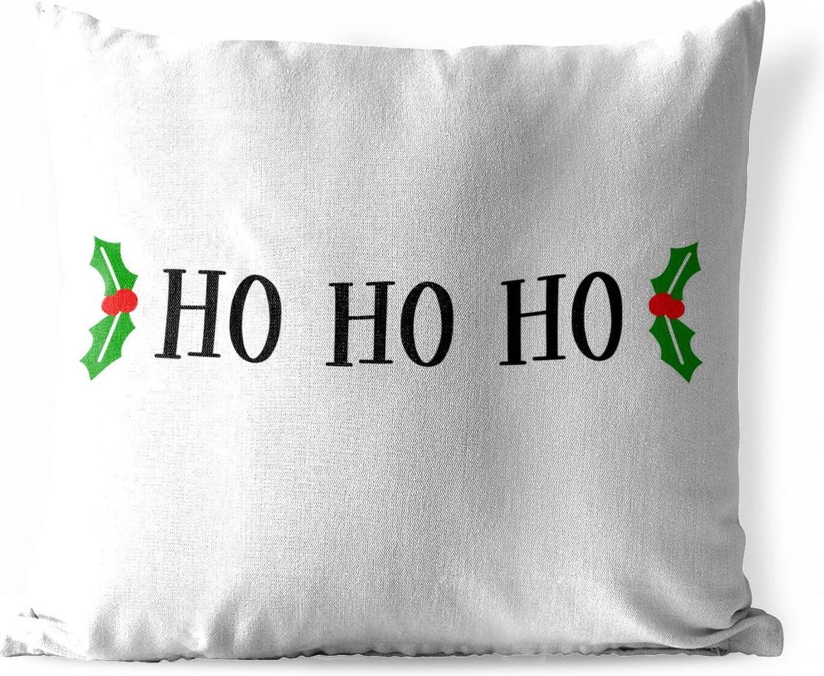 Coussins D'extérieur - Jardin - Citation De Noël Ho Ho Ho Sur Fond Blanc - 50x50 Cm 3 Coussins D'extérieur - Jardin - Citation De Noël Ho Ho Ho Sur Fond Blanc - 50x50 Cm