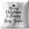 Coussins D' Extérieur - Jardin - Citation De Noël Joyeux Noël Et Happy Année Sur Un Fond Blanc - 40x40 Cm