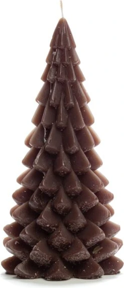 Bougie Sapin De Noël Rustik Lys - Marron Coffee - 10x20cm - 42 Heures De Combustion