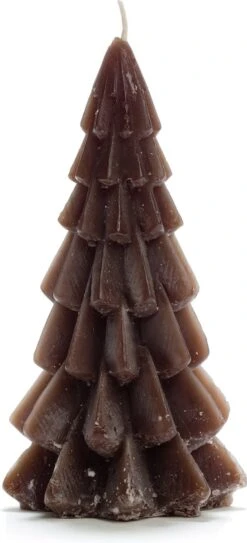 Bougie Sapin De Noël Rustik Lys - Marron Coffee - 6,3 X12 Cm - 13 Heures De Combustion