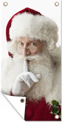 Affiche De Clôture Père Noël Avec Le Doigt Sur La Bouche - 100x200 Cm - Toile De Jardin 13 Affiche De Clôture Père Noël Avec Le Doigt Sur La Bouche - 100x200 Cm - Toile De Jardin -Jingle Bells Boutique 616x1200 5