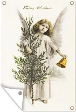 Art De Décoration De Décoration De Jardin - Ange De Noël - Cloche - 40x60 Cm - Affiche De Jardin