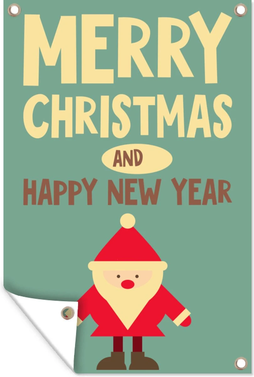 Illustration Du Père Noël Avec La Citation Joyeux Noël Et Happy Année 40x60 Cm 3 Illustration Du Père Noël Avec La Citation Joyeux Noël Et Happy Année 40x60 Cm