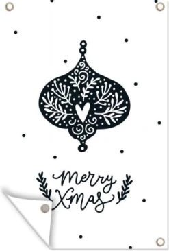 Illustration Pour Enfants D'une Boule De Noël Avec La Citation Joyeux Noël 120x180 Cm XXL / Groot Format!